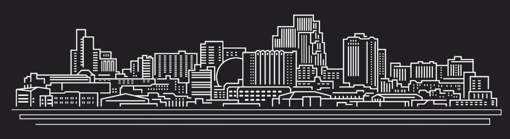 Cityscape Building Line art Vector Illustration design - Reno city